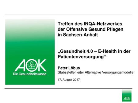 Ausgangssituation Megatrends der Gesundheitswirtschaft 4.0