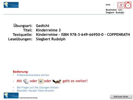 Kinderreime – ISBN COPPENRATH Siegbert Rudolph