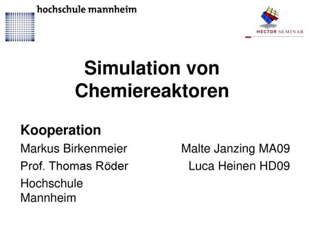 Simulation von Chemiereaktoren