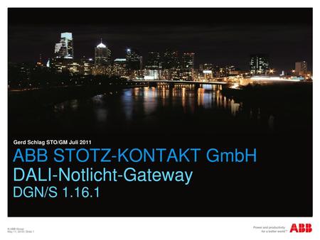 ABB STOTZ-KONTAKT GmbH DALI-Notlicht-Gateway DGN/S
