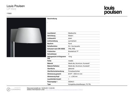 Louis Poulsen LP Hint Beschreibung - Leuchtenart Mastleuchte