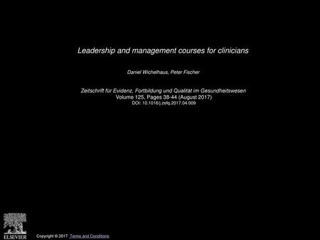 Leadership and management courses for clinicians