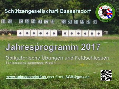 Jahresprogramm 2017 Schützengesellschaft Bassersdorf