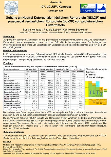 Poster 29- 127. VDLUFA-Kongress Göttingen 2015