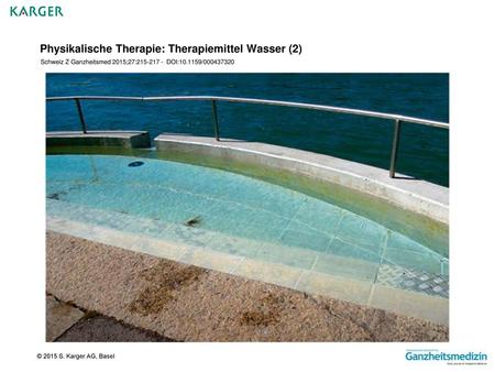 Physikalische Therapie: Therapiemittel Wasser (2)