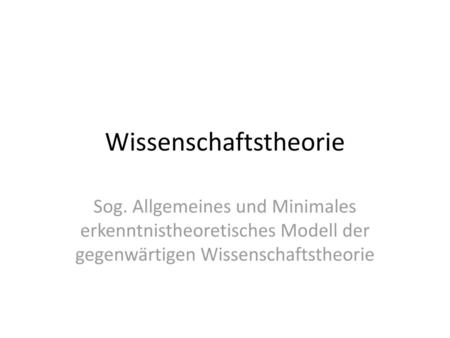 Wissenschaftstheorie