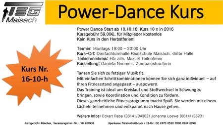 Power-Dance Kurs Kurs Nr h