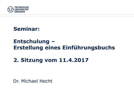 Erstellung eines Einführungsbuchs 2. Sitzung vom