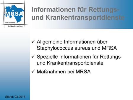 Informationen für Rettungs- und Krankentransportdienste