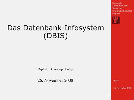 Das Datenbank-Infosystem (DBIS)
