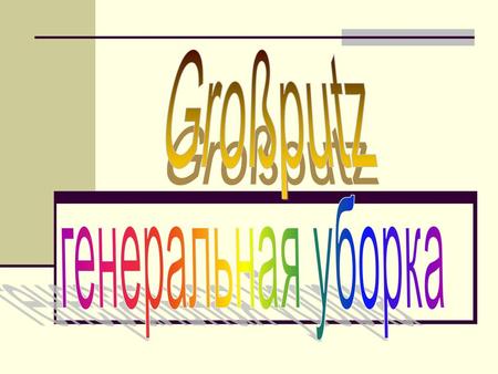 Großputz генеральная уборка.