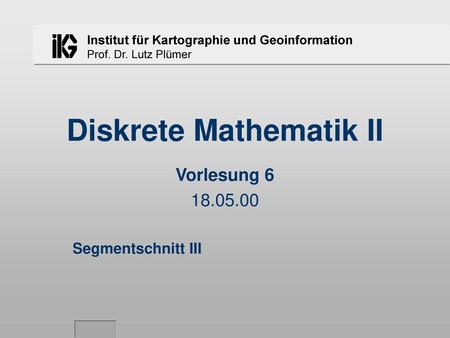 Diskrete Mathematik II