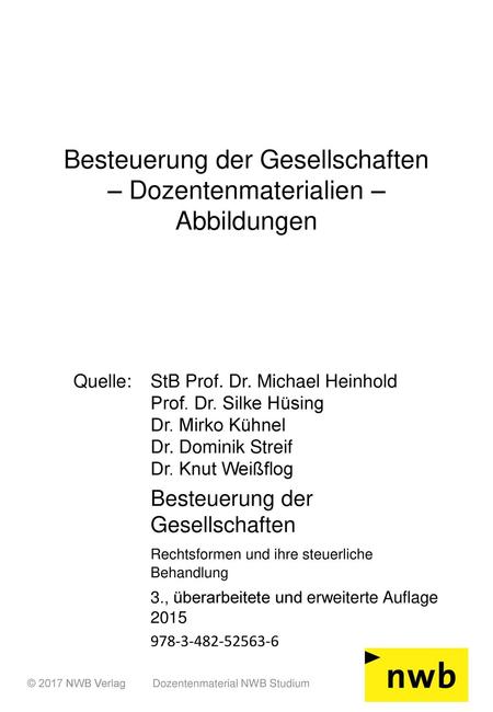 Besteuerung der Gesellschaften – Dozentenmaterialien – Abbildungen
