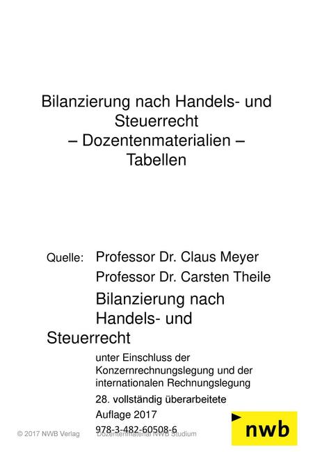 Quelle:  	Professor Dr. Claus Meyer Professor Dr. Carsten Theile