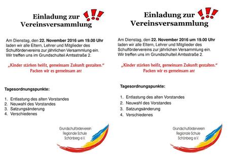 Einladung zur Vereinsversammlung