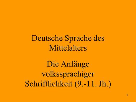Deutsche Sprache des Mittelalters