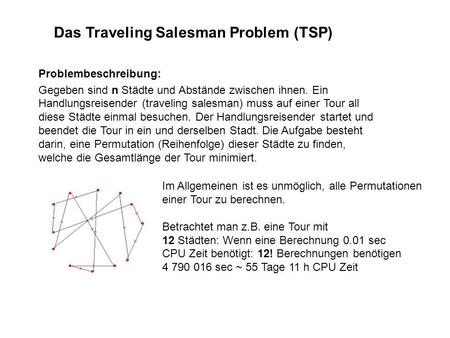 Das Traveling Salesman Problem (TSP)