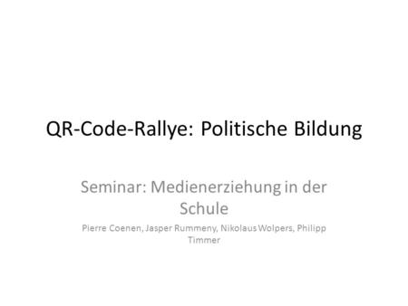 QR-Code-Rallye: Politische Bildung