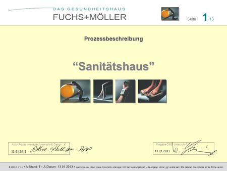 “Sanitätshaus” Prozessbeschreibung