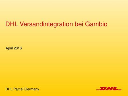 DHL Versandintegration bei Gambio