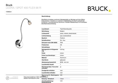 Bruck LEDRA / SPOT 400 FLEX 68 R ch Beschreibung