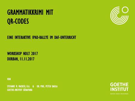 GRAMMATIKKRIMI MIT QR-Codes