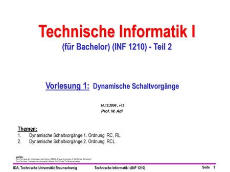 Technische Informatik I