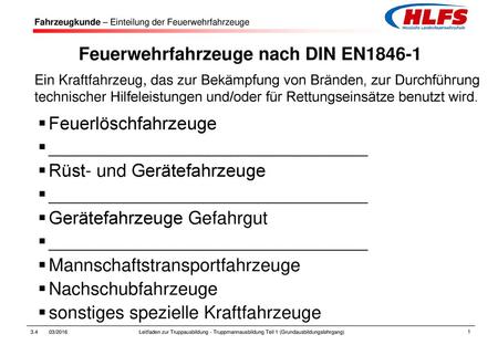 Fahrzeugkunde – Einteilung der Feuerwehrfahrzeuge