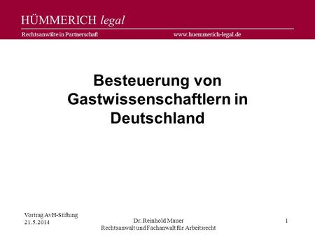 Besteuerung von Gastwissenschaftlern in Deutschland