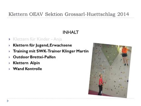 Klettern OEAV Sektion Grossarl-Huettschlag 2014