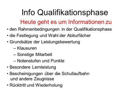 Info Qualifikationsphase