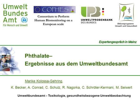 Phthalate– Ergebnisse aus dem Umweltbundesamt