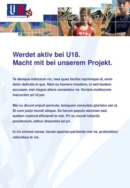 Werdet aktiv bei U18. Macht mit bei unserem Projekt.