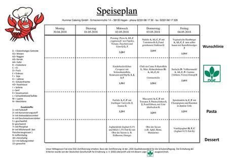 Speiseplan Pasta Dessert Wunschlinie Montag Dienstag - ppt herunterladen