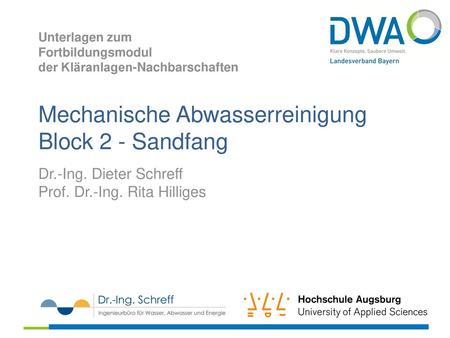Mechanische Abwasserreinigung Block 2 - Sandfang