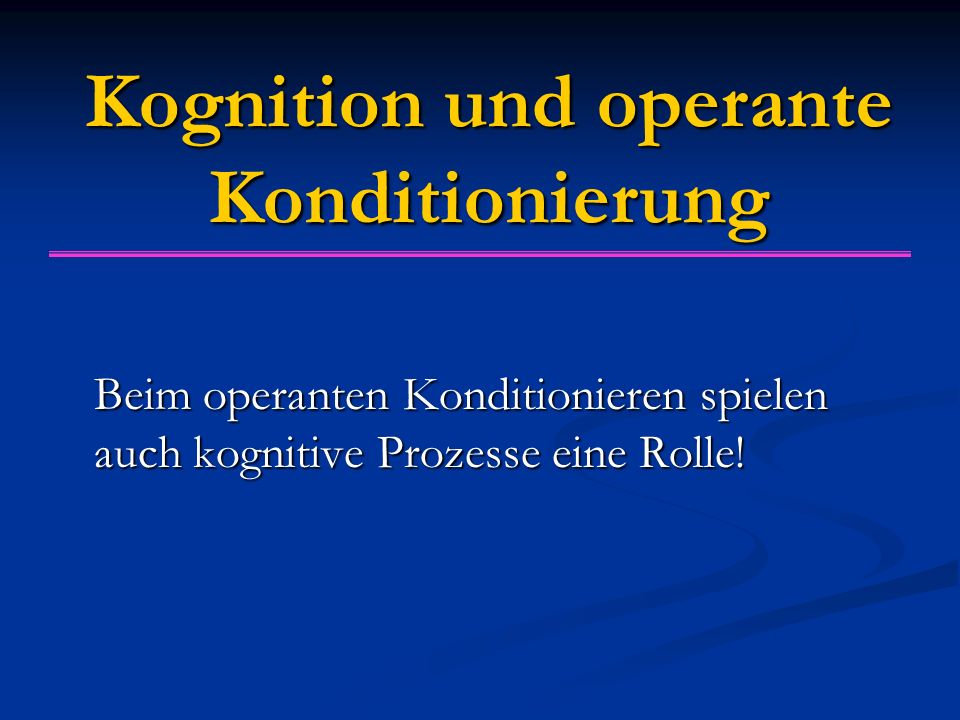 Kognition und operante Konditionierung