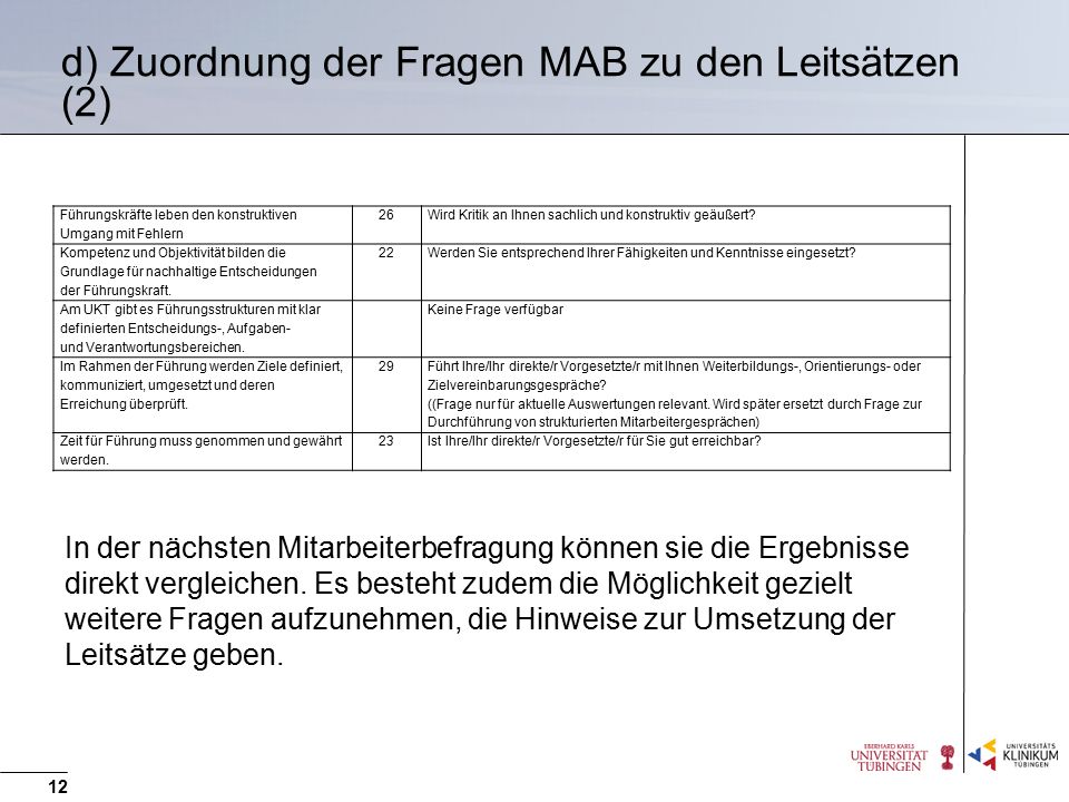 d) Zuordnung der Fragen MAB zu den Leitsätzen (2)