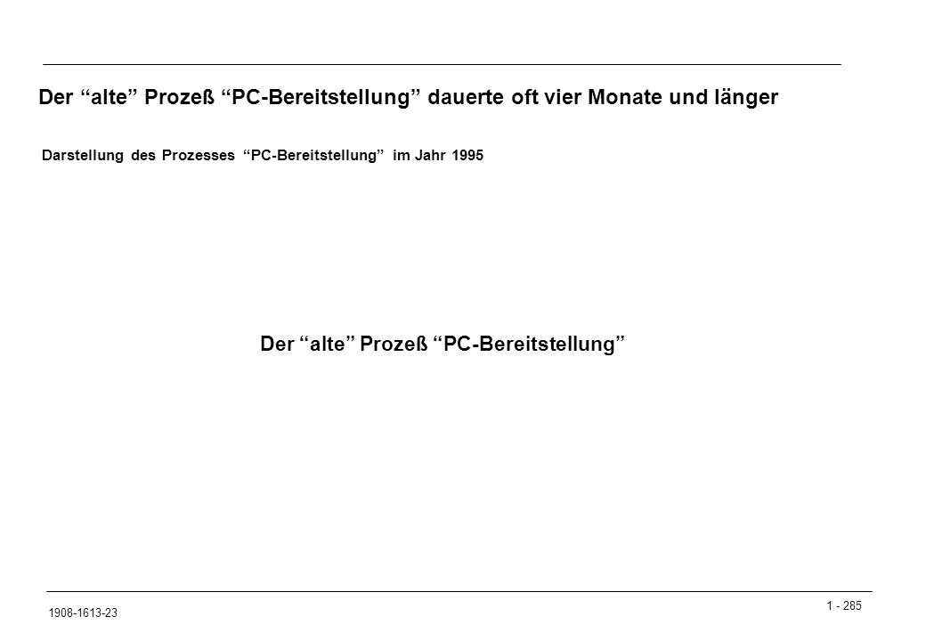 Der alte Prozeß PC-Bereitstellung dauerte oft vier Monate und länger