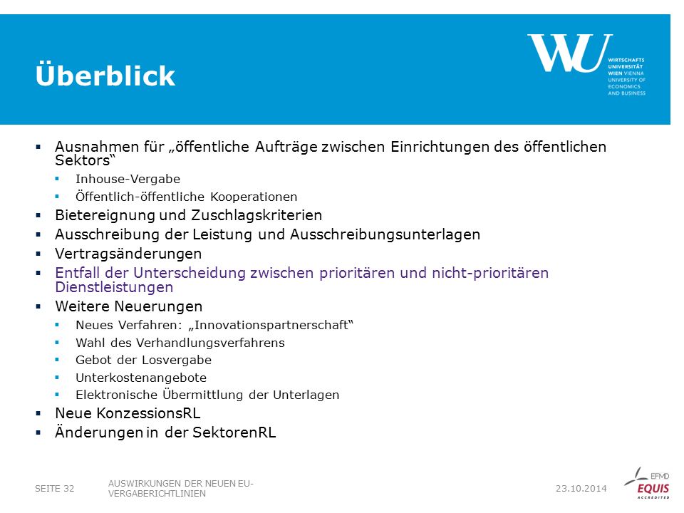 Überblick Ausnahmen für „öffentliche Aufträge zwischen Einrichtungen des öffentlichen Sektors Inhouse-Vergabe.