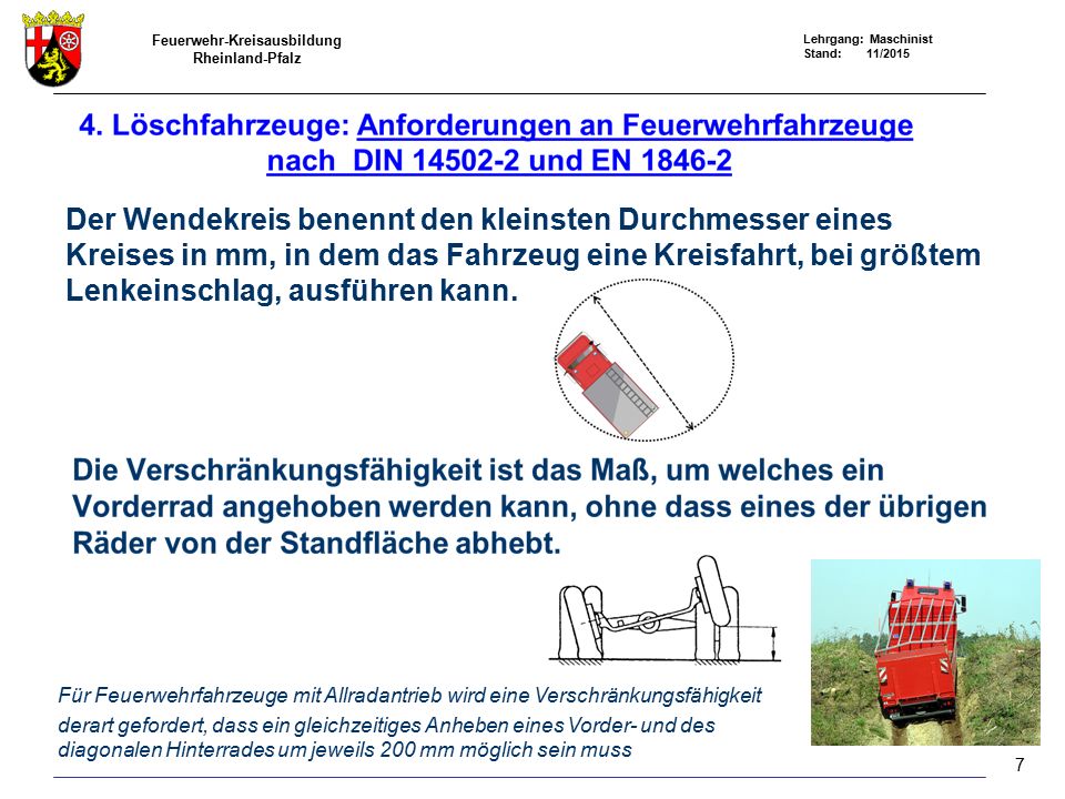 Der Wendekreis benennt den kleinsten Durchmesser eines Kreises in mm, in dem das Fahrzeug eine Kreisfahrt, bei größtem Lenkeinschlag, ausführen kann.