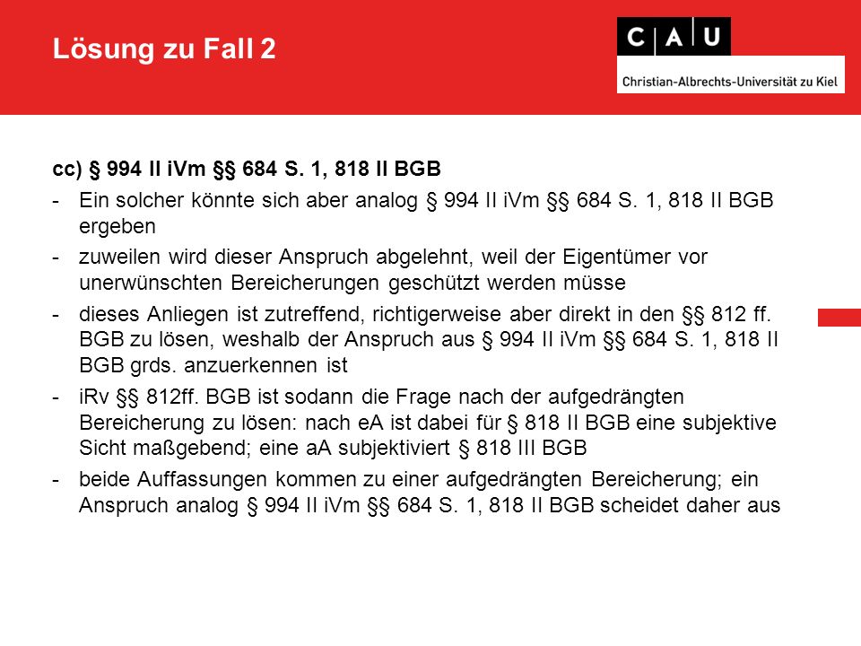 Lösung zu Fall 2 dd) Ergebnis zu f)