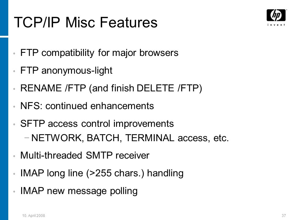 TCP/IP Misc Features FTP compatibility for major browsers