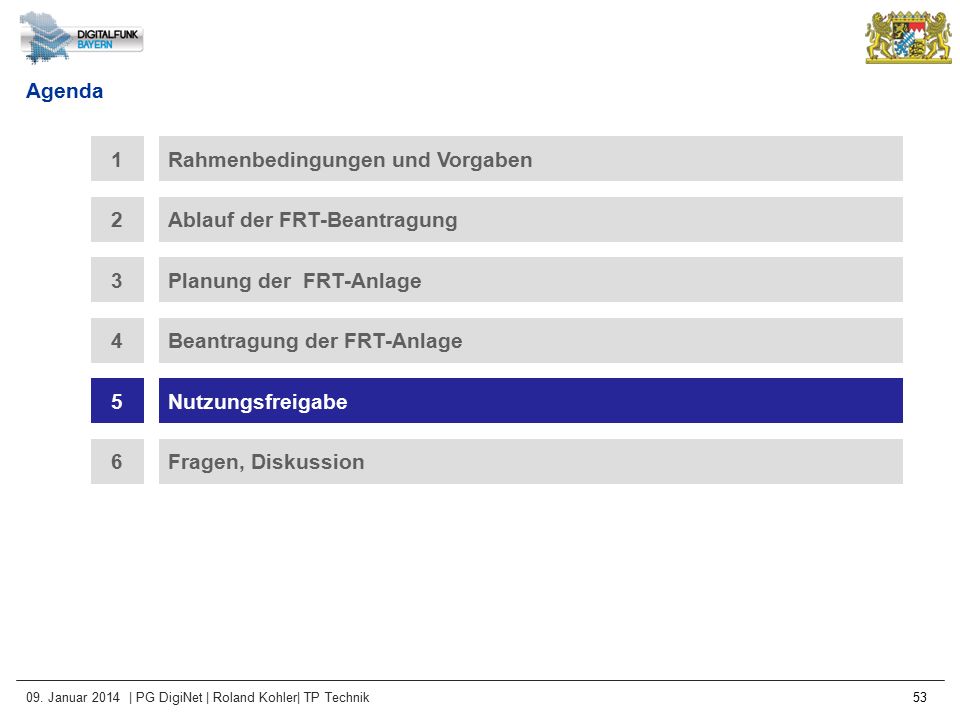 Agenda 1. Rahmenbedingungen und Vorgaben. 2. Ablauf der FRT-Beantragung. 3. Planung der FRT-Anlage.