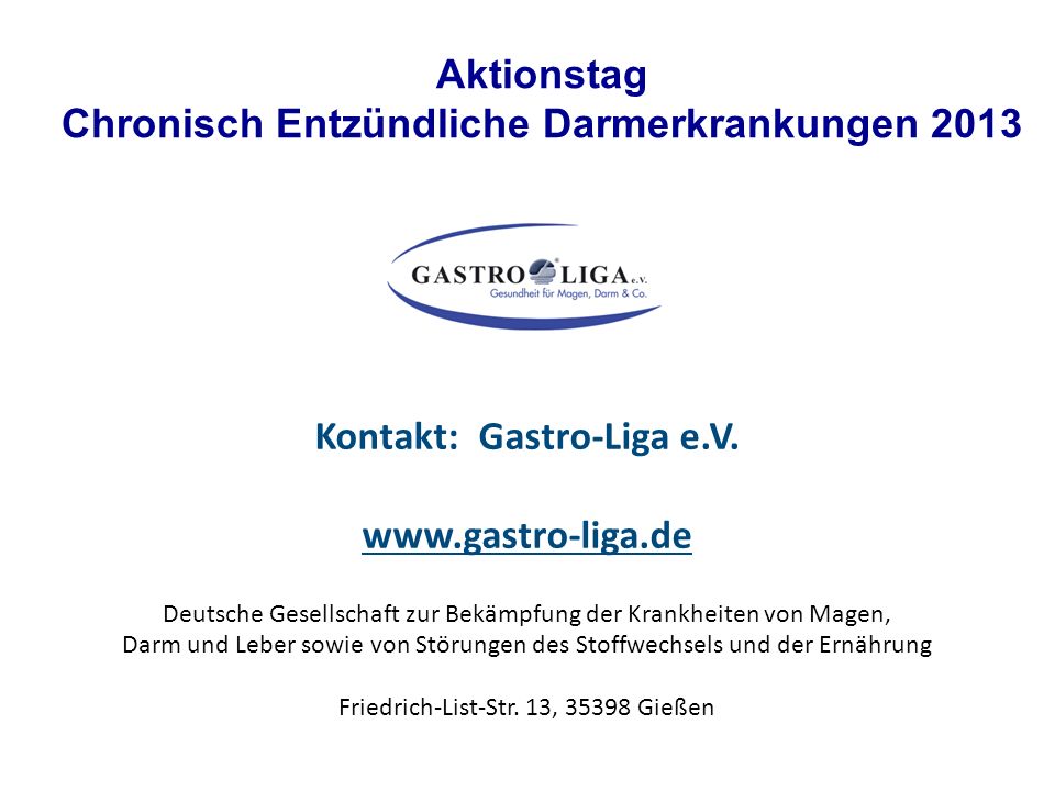 Aktionstag Chronisch Entzündliche Darmerkrankungen 2013