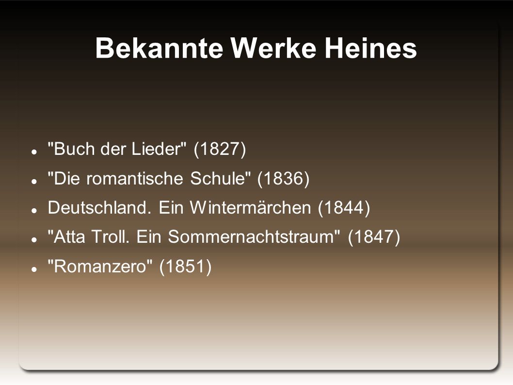 Der Realismus Heinrich Heine. - ppt herunterladen