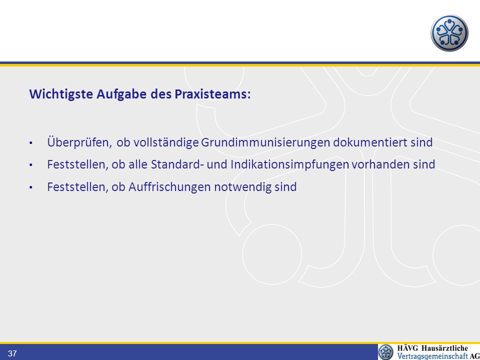 Wichtigste Aufgabe des Praxisteams: