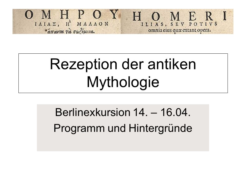 Rezeption der antiken Mythologie