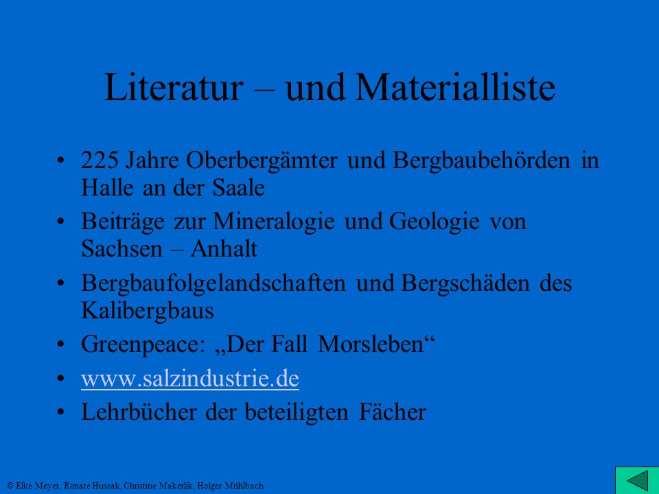 Literatur – und Materialliste