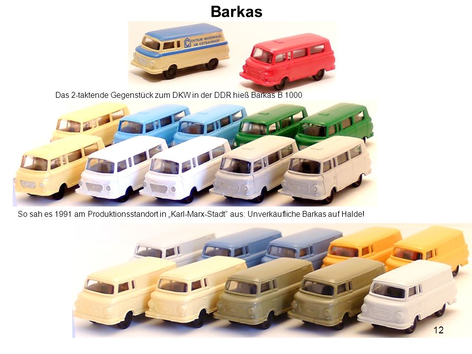 Barkas Das 2-taktende Gegenstück zum DKW in der DDR hieß Barkas B 1000