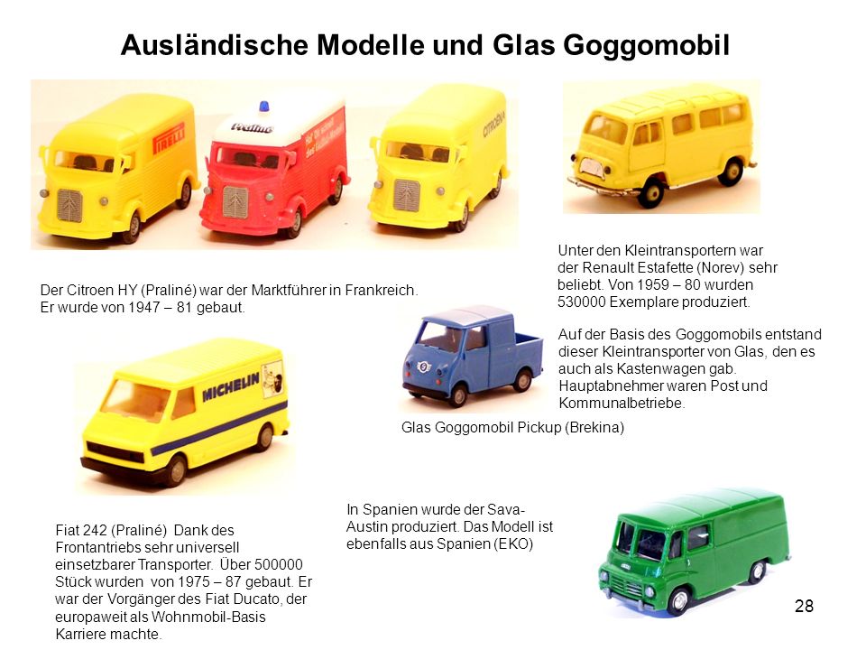 Ausländische Modelle und Glas Goggomobil